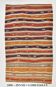 Cream Blue Striped Pattern Vintage Kilim Rug, 162x267Cm