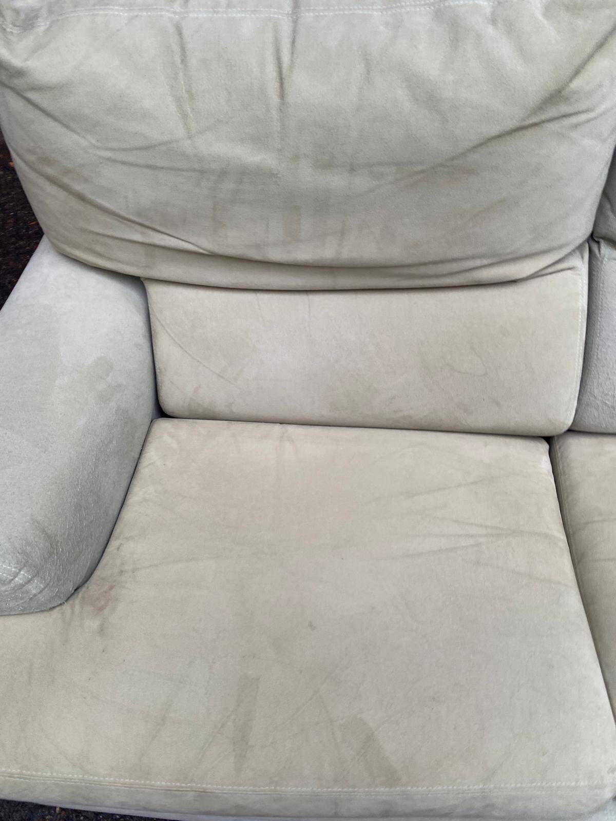 High-end 2-seater sofa duvivier beige nubuck velvet 155cm