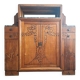Buffet art déco plateaux marbre, meuble vaisselier ancien, vitrine