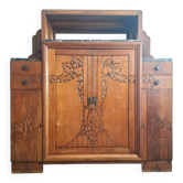 Art Deco buffet, marble trays, antique sideboard, display cabinet.