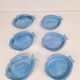Assiettes en céramique bleue en forme de poisson par Aimé De Grimaud, France, 1970, ensemble de 6.
