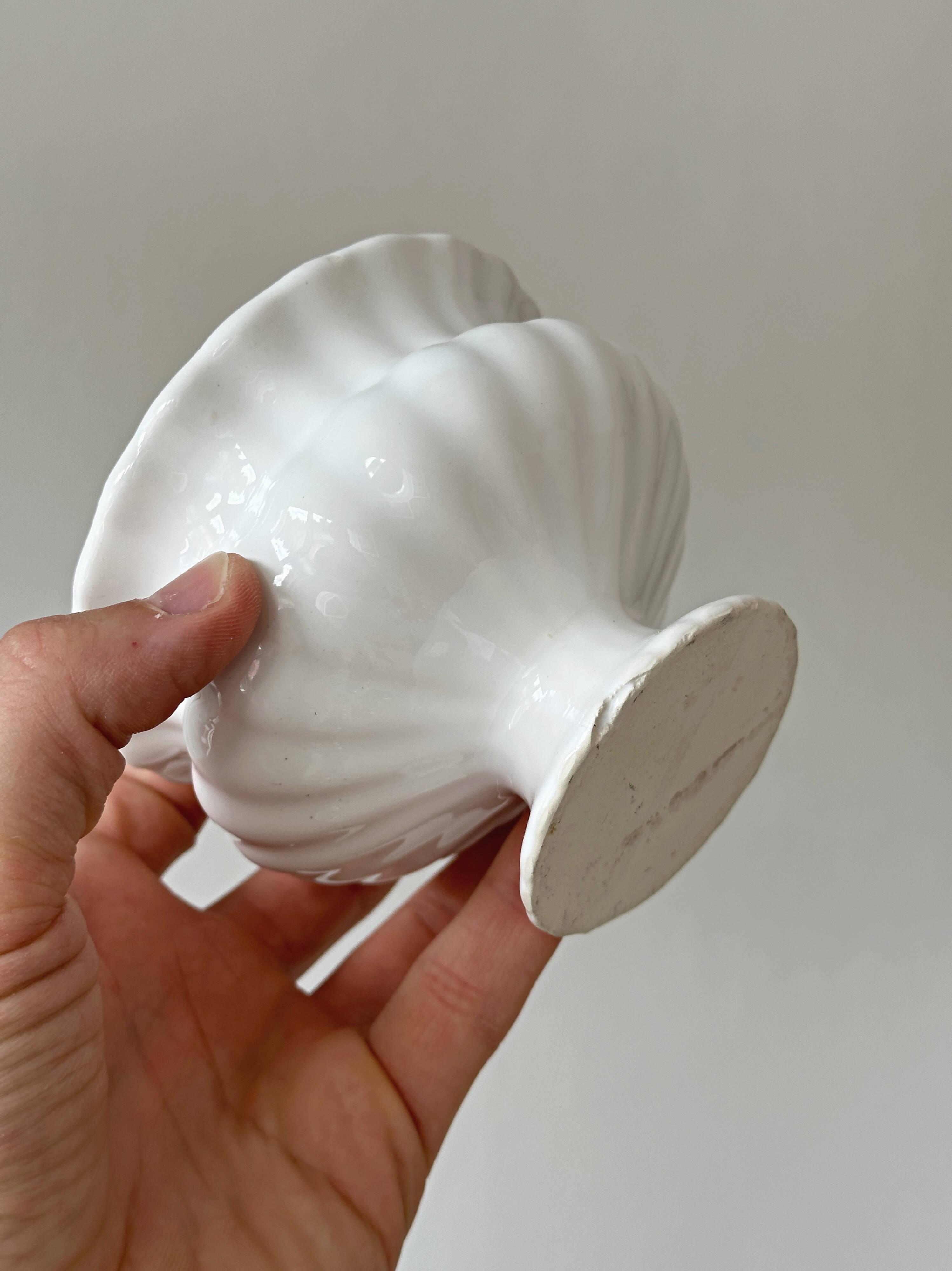 Lot trois cache-pots céramique blanche