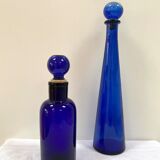 Ancien flacon d’apothicaire en verre bleu cobalt