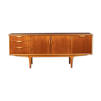 Retro teak 1960s jentique mid century restored sideboard with folded handles