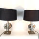Pair of brutalist table lamps, 1970s