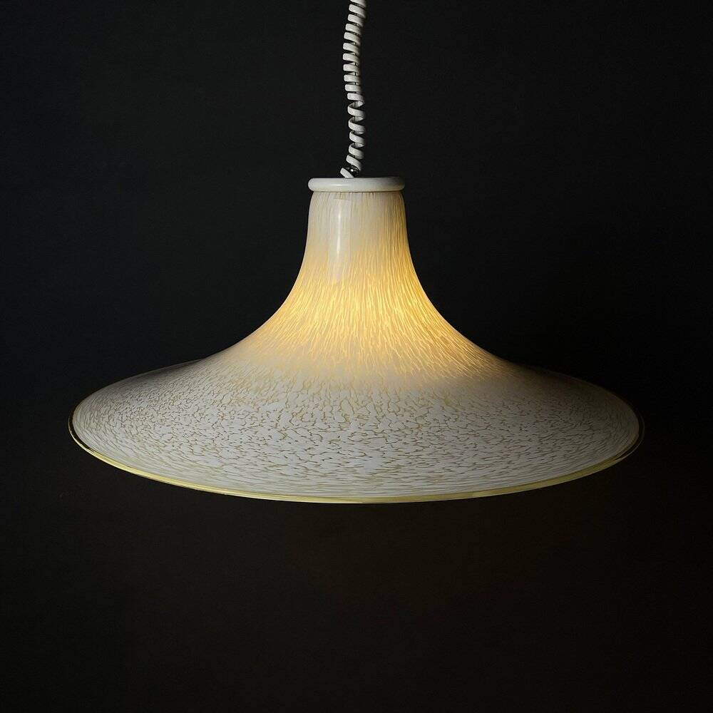 Beige Murano Glass Pendant Light from the Mid-Century, Italy, 1970s