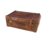Grande valise / malle en cuir de voyage ancienne