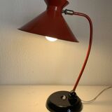Lampe vintage 1960 bureau diabolo rouge cardinal - 45 cm