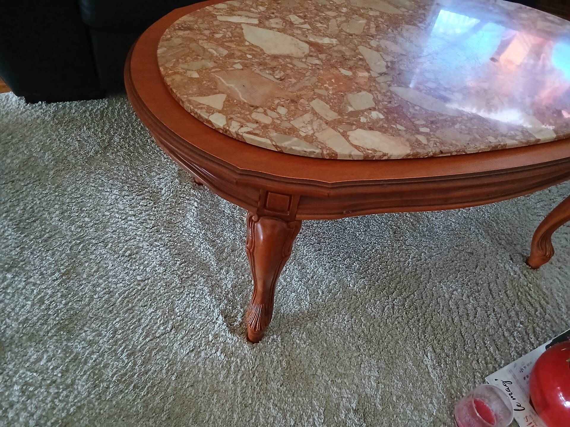 Marble top coffee table