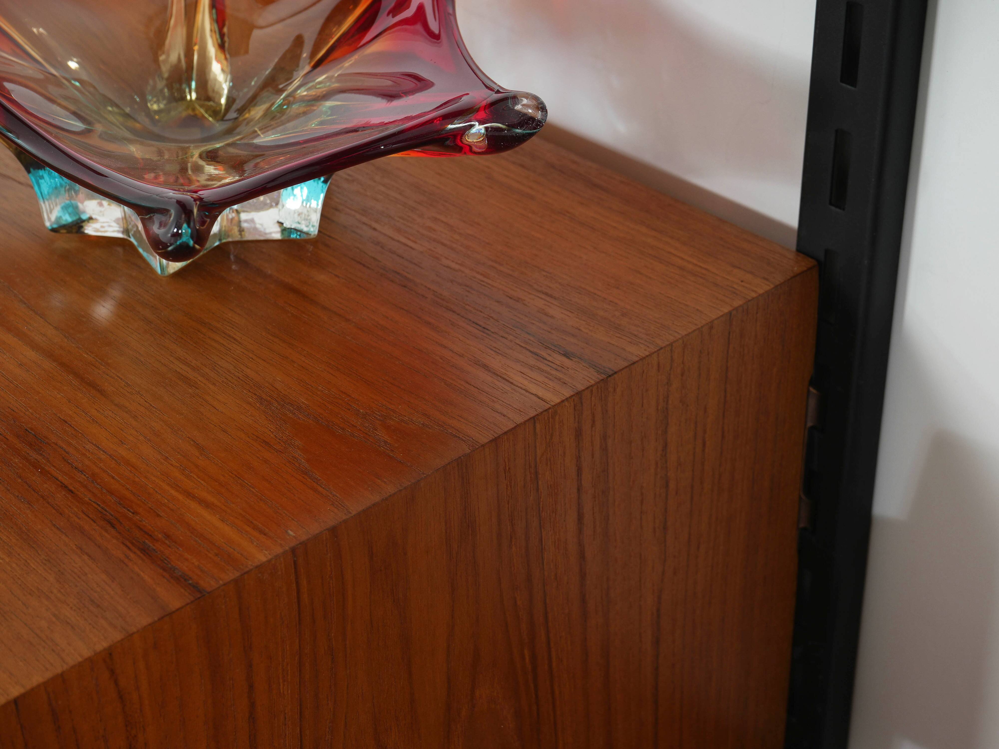Modular shelving Kai Kristiansen, teak veneer, Danish design 1960s