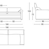 Maralunga Cassina style sofa in tan leather