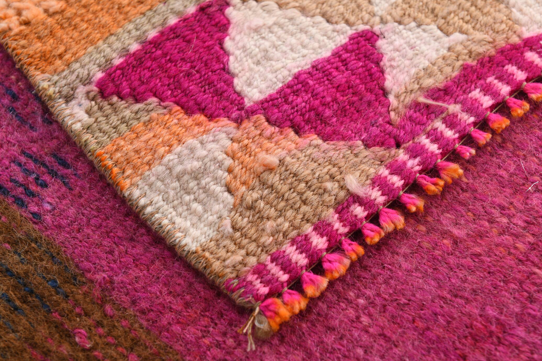 Pink Orange Vintage Runner Rug 95x363Cm SK 18096