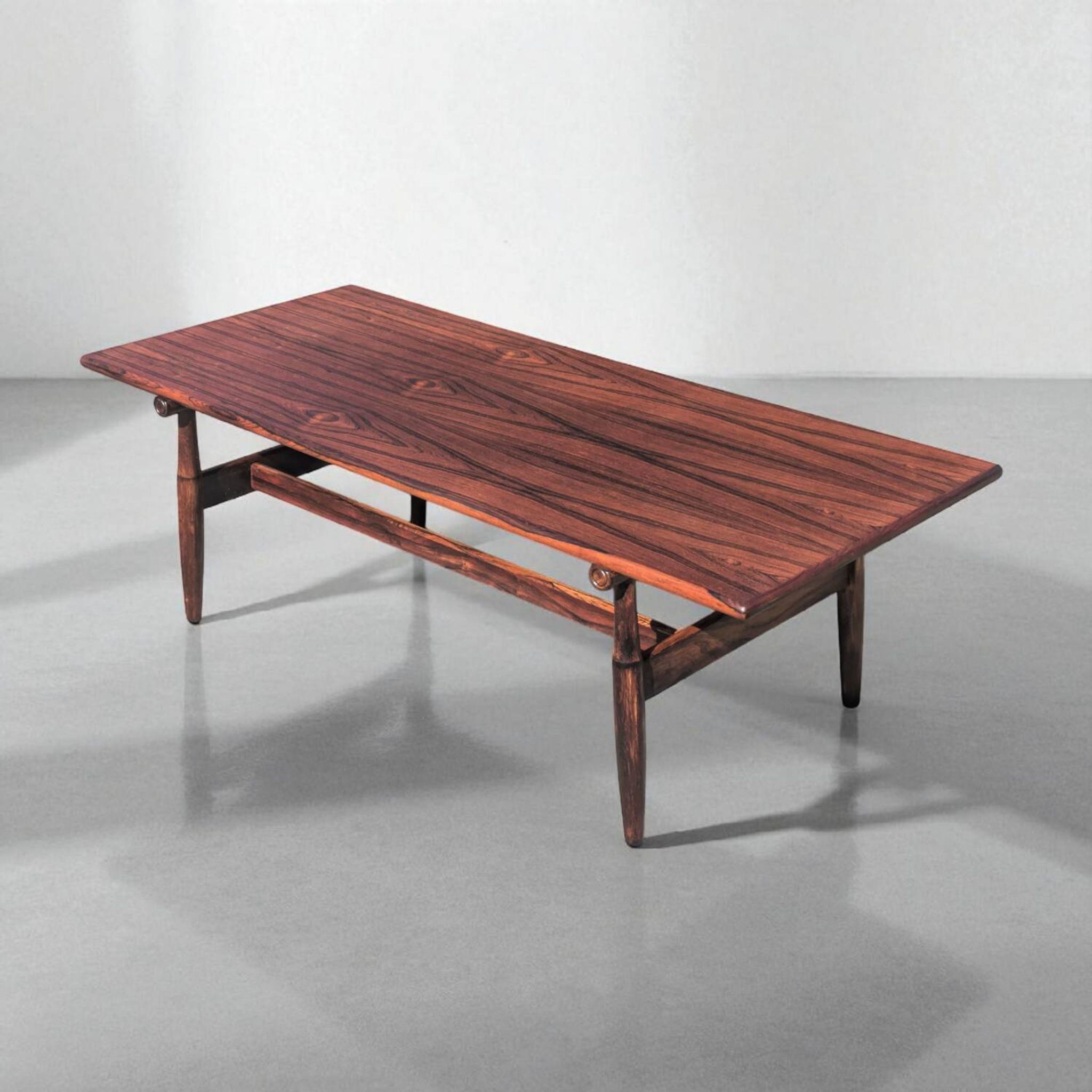 Table basse vintage en palissandre – style scandinave années 60