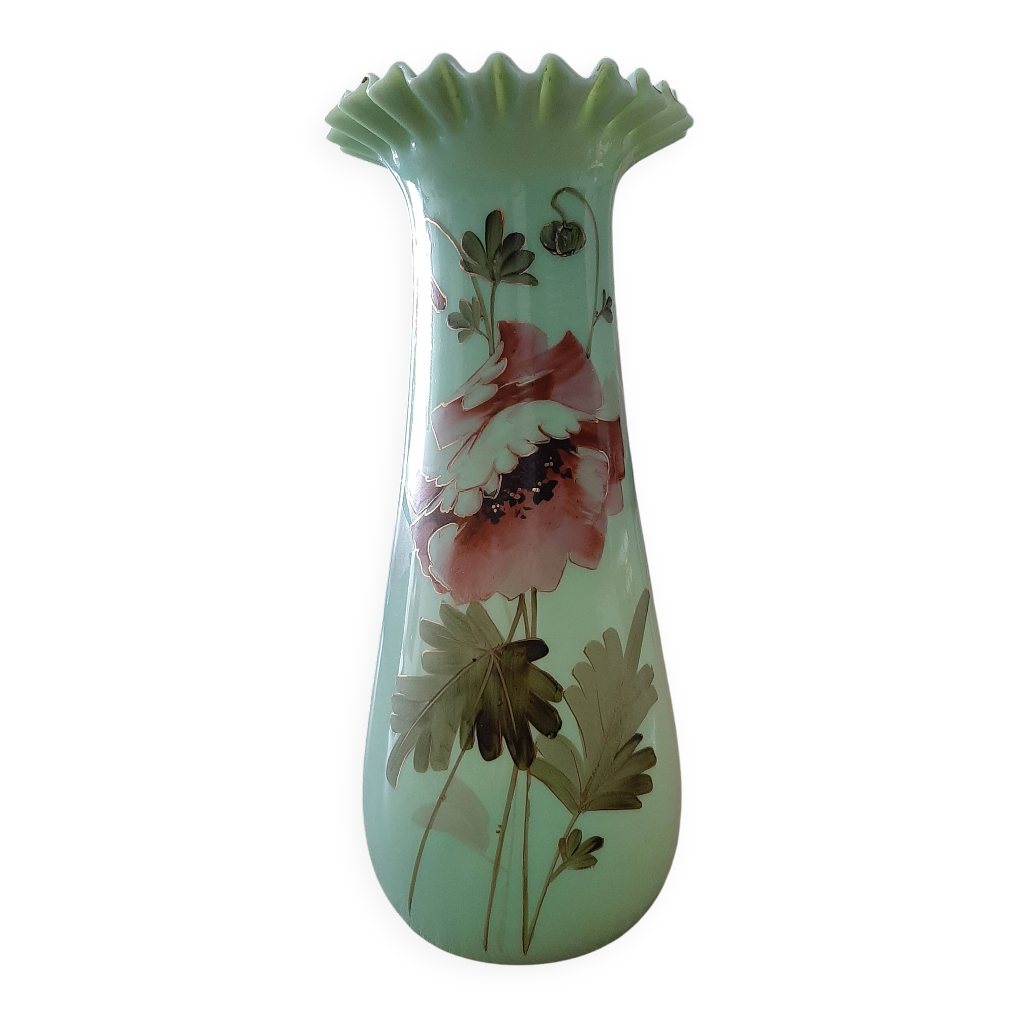 19th-century opaline blown vase