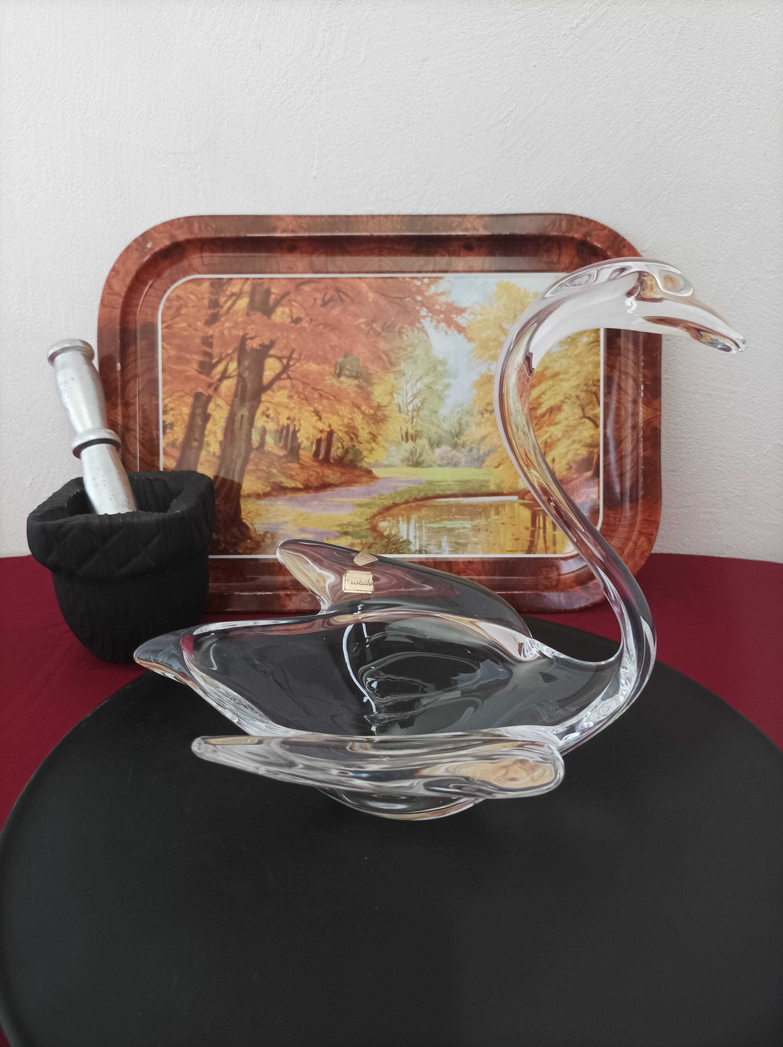 Vide-poche Cygne vintage en cristal Vanne le Châtel