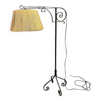 According to Gilbert Poillerat: wrought iron tripod floor lamp circa 1940