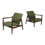 Pair of green GMF 64 armchairs by
Edmund Homa, Poland, 1960s
