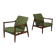 Pair of green GMF 64 armchairs by
Edmund Homa, Poland, 1960s