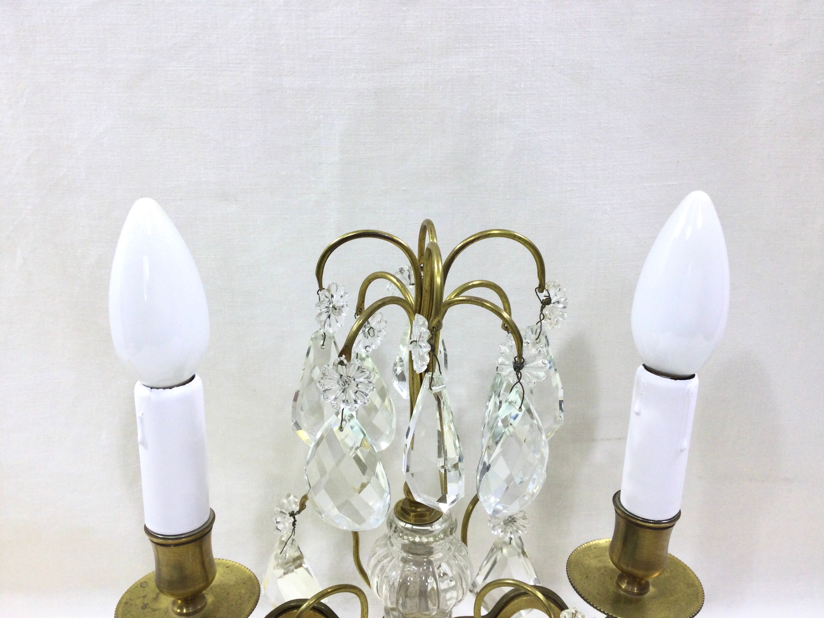 Girandole in bronze and crystal