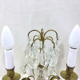 Girandole in bronze and crystal