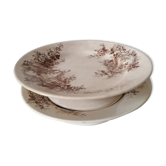 Duo of iron earth presentation plates with bell