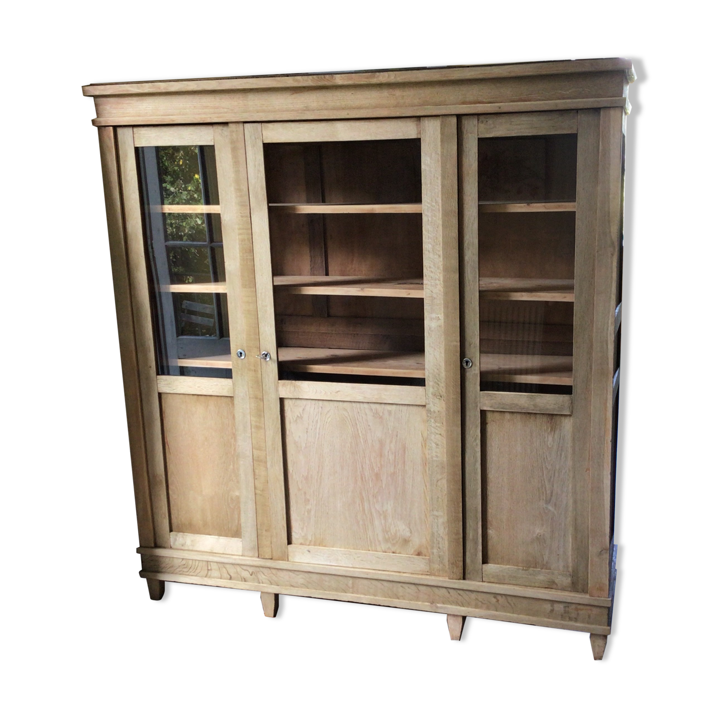 Stripped oak bookcase