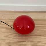 Vintage mushroom lamp in red opaline