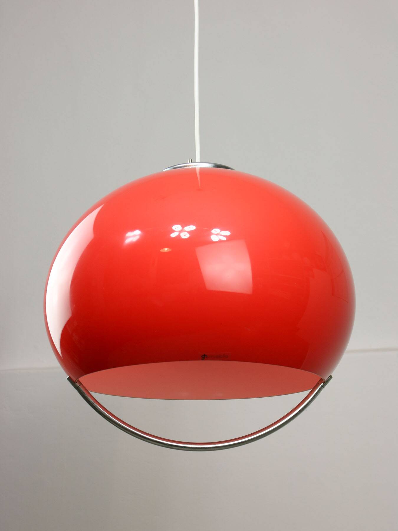Space Age Italian Red Jolly Pendant Lamp from Guzzini