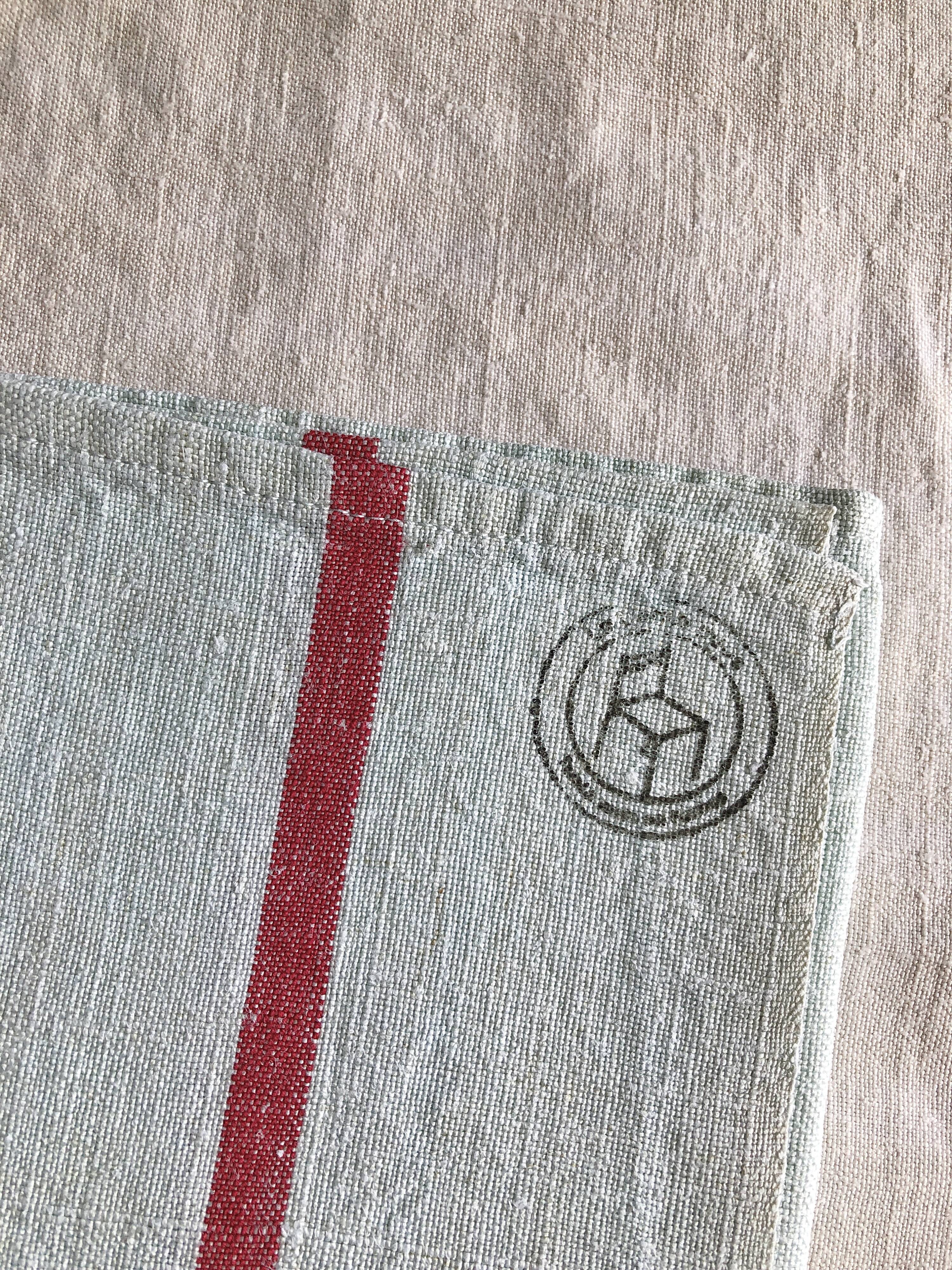Antique cloth in pure aqua tinted linen