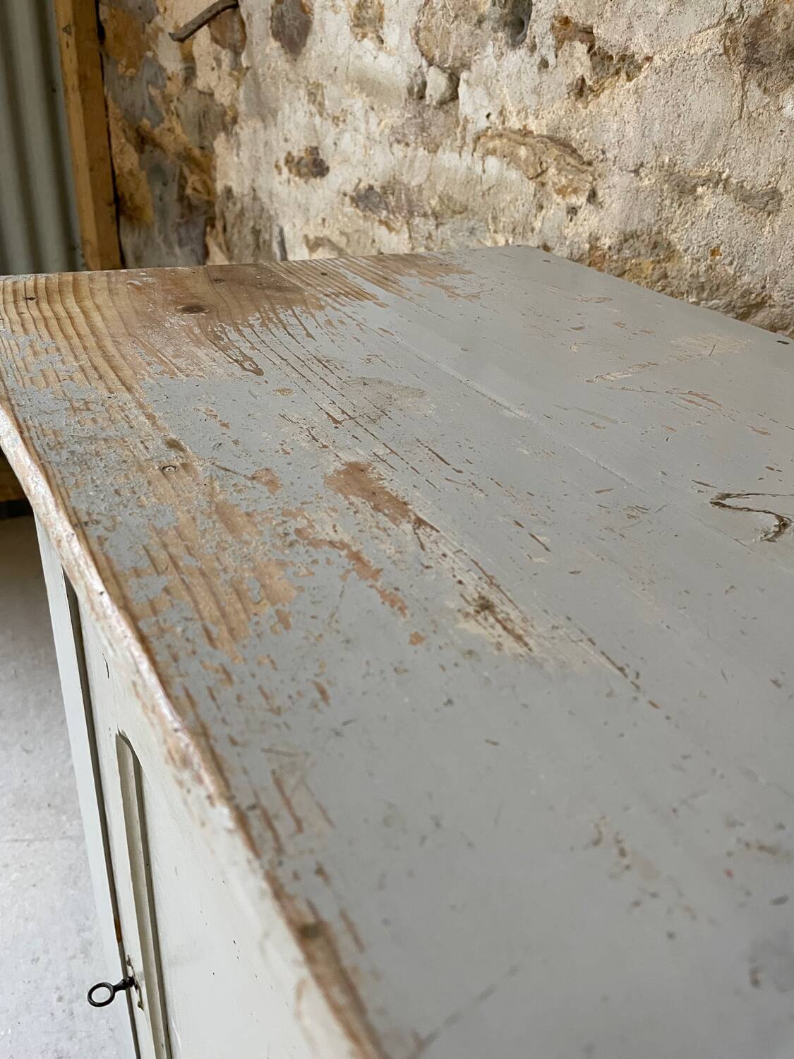 Small antique white patinated buffet