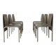 Set of six postmodernist stainless steel dining chairs from circa 1980-1990.