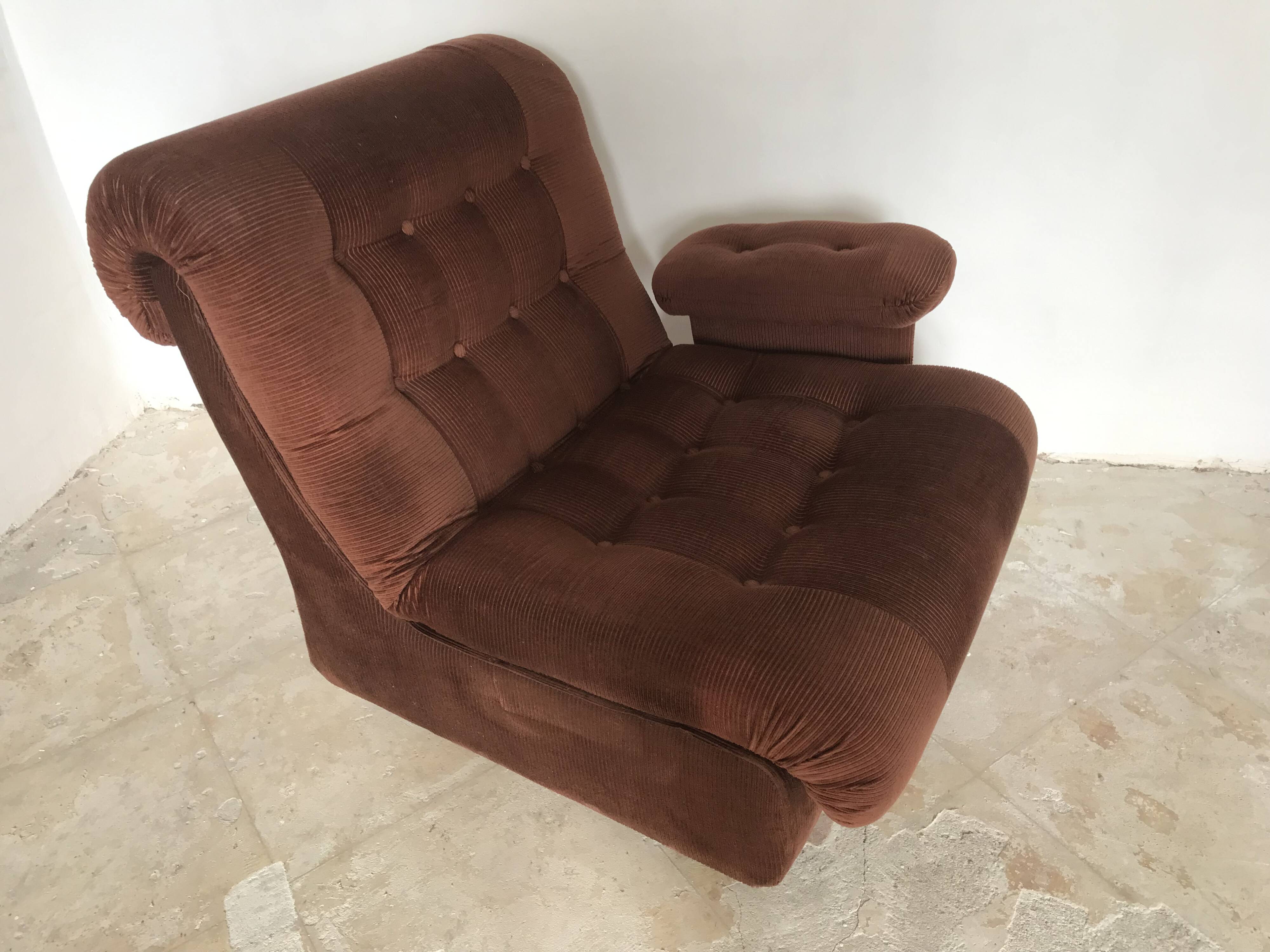 Vintage corduroy armchair 1970s