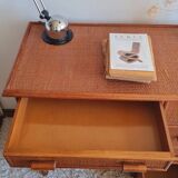 Vintage rattan desk from the 1970s.