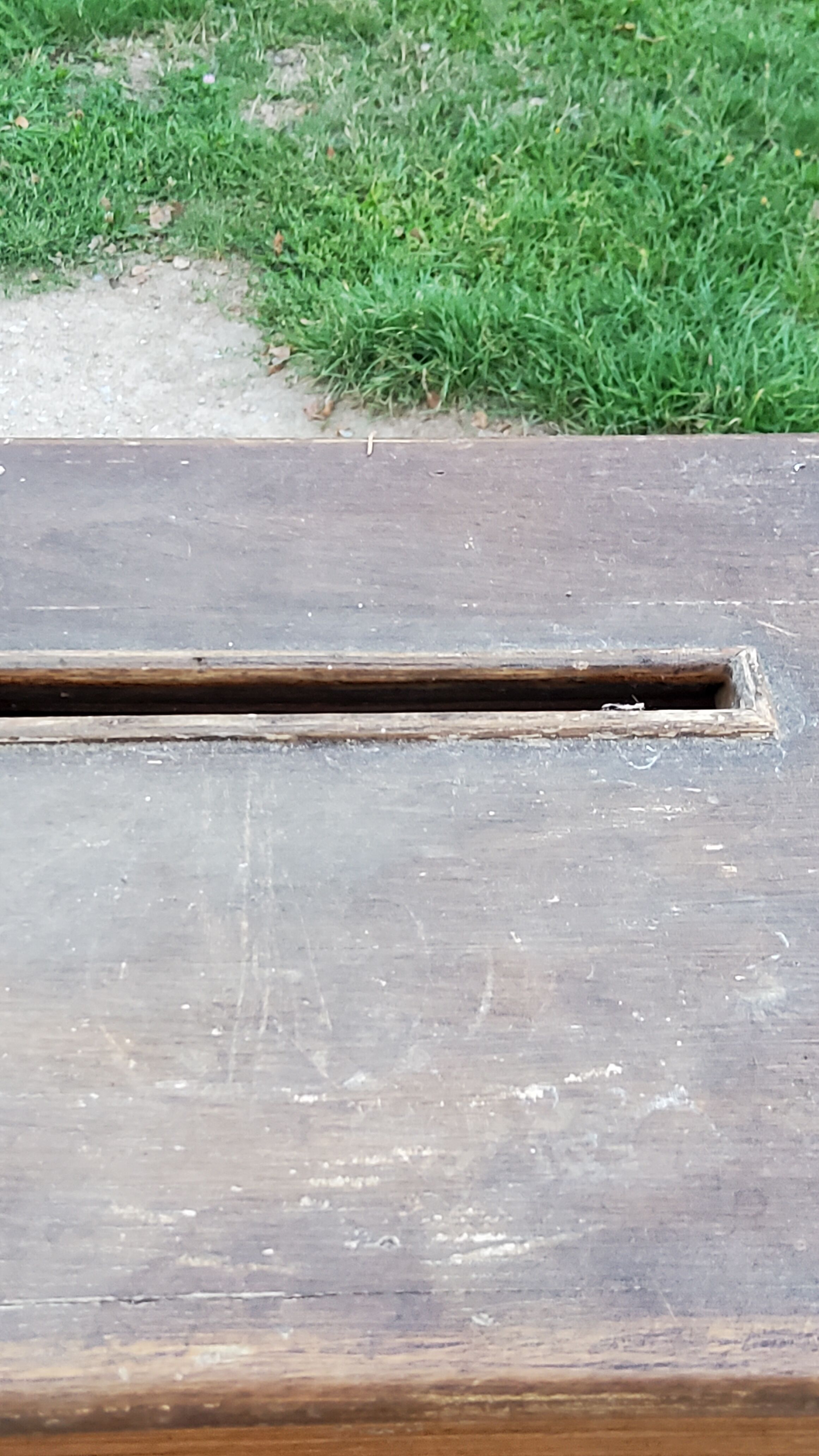 Old oak and brass mailbox