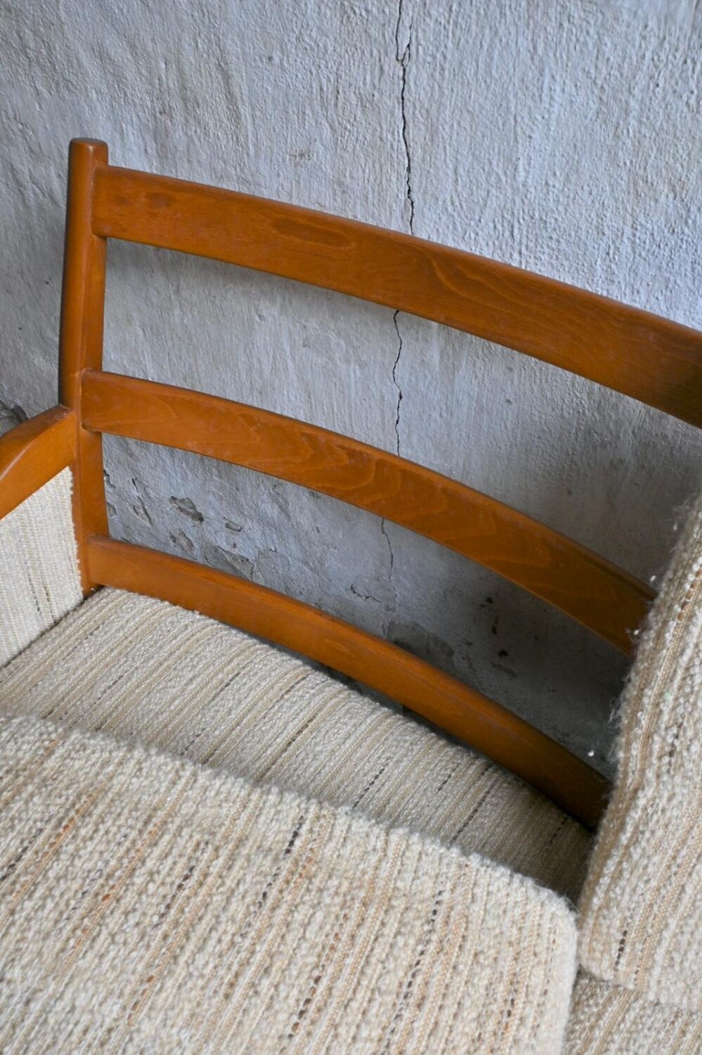 Canapé 3 places Mid-Century Design Scandinave Teck et Tissu