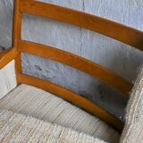 Canapé 3 places Mid-Century Design Scandinave Teck et Tissu