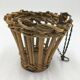 Suspended rattan basket duo