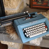 Blue typewriter Ollivetti Studiu 46 years 70