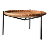 Rattan magazine basket, Netherlands, 1960s