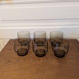 6 smoked glass water glasses