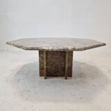 Italian octagon marble coffee table, 1980s