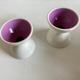 Set of 2 diabolo shells in faience 1960 Space Age