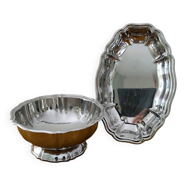 Ensemble de 2 plats Jean Couzon en inox 18/10