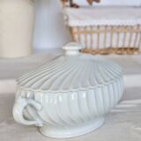 Soupière vintage porcelaine blanche torsadée Limoges Haviland