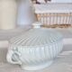 Vintage white porcelain soup tureen with twists from Limoges Haviland
