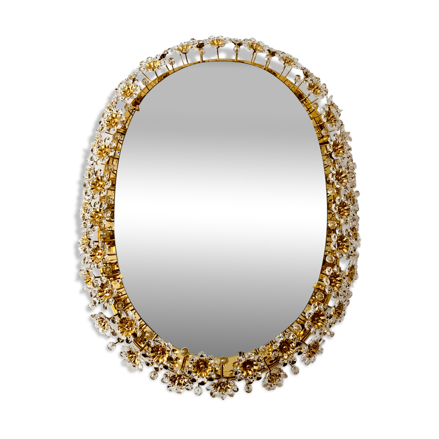 Illuminated floral mirror by Palwa