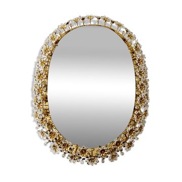 Illuminated floral mirror by Palwa