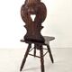 Antique Gothic hall chair with bobbin legs
