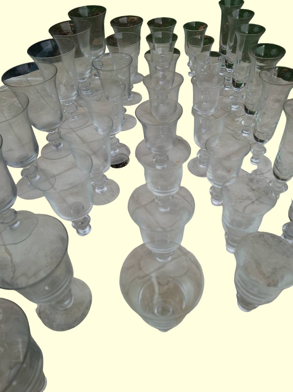 Set of 40 La Rochère Amitier crystal glasses from the 19th century + 8 replacements