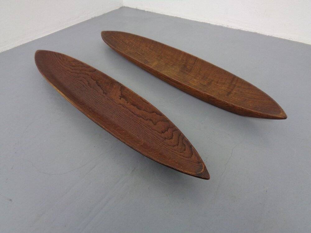 Large Italian Wooden Bowls by Fulgenzi, 1960s, Set of 2